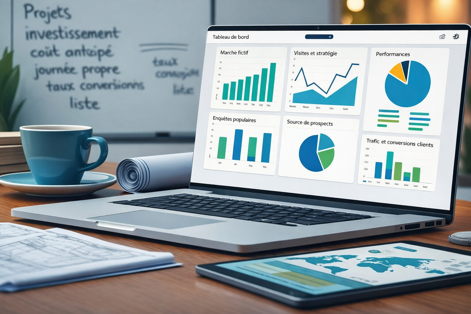 achat immobilier combiné, illustration d'un dashboard