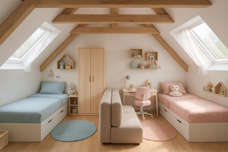 découvrez nos astuces pour aménager intelligemment deux chambres d'enfants dans 25 m² de combles, en alliant optimisation de l'espace et confort.